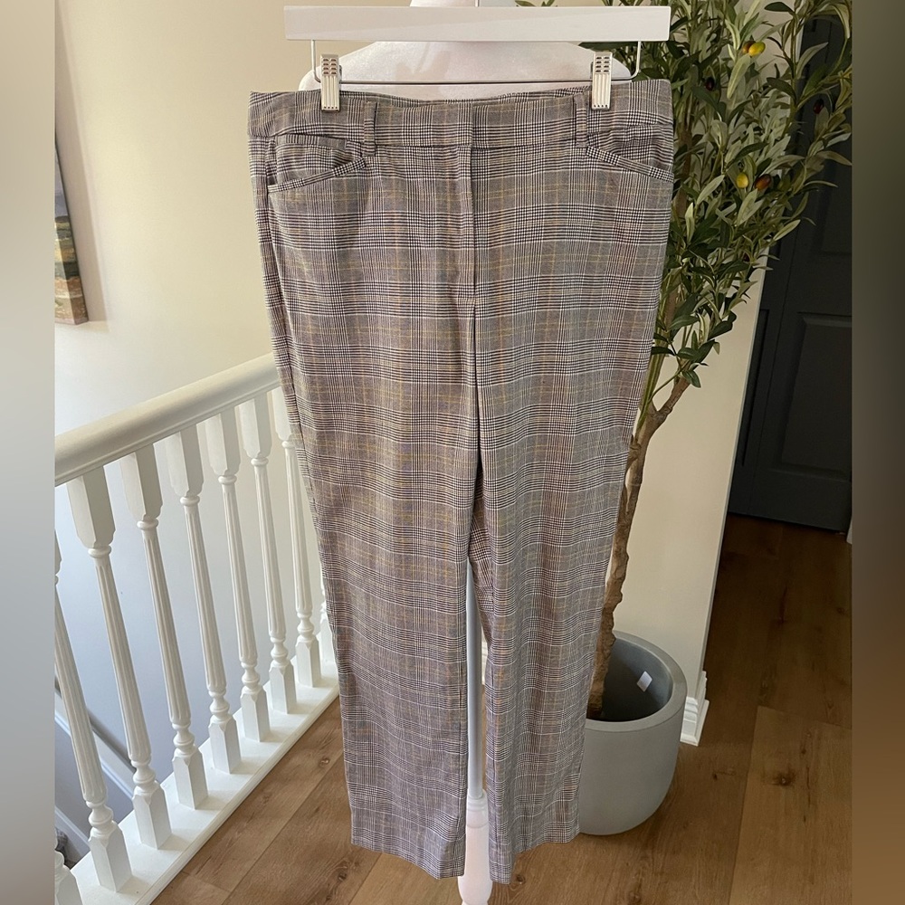 White House Black Market Gray Plaid ankle Pants